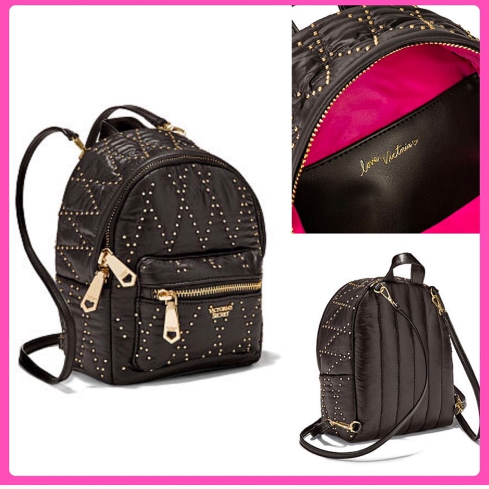 Black Studded Mini Backpack